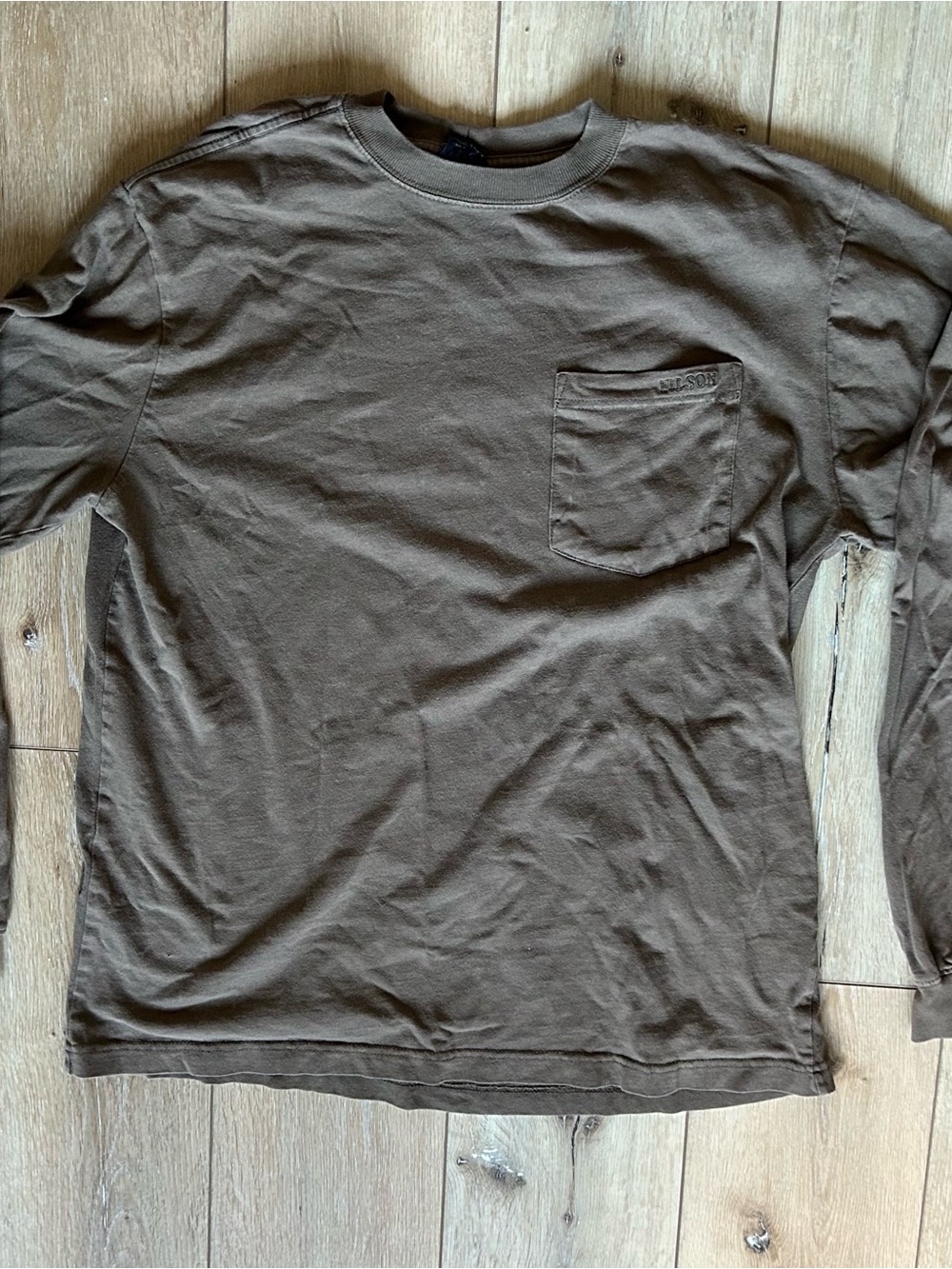 Filson Brown Long-Sleeve Crewneck Pocket Shirt